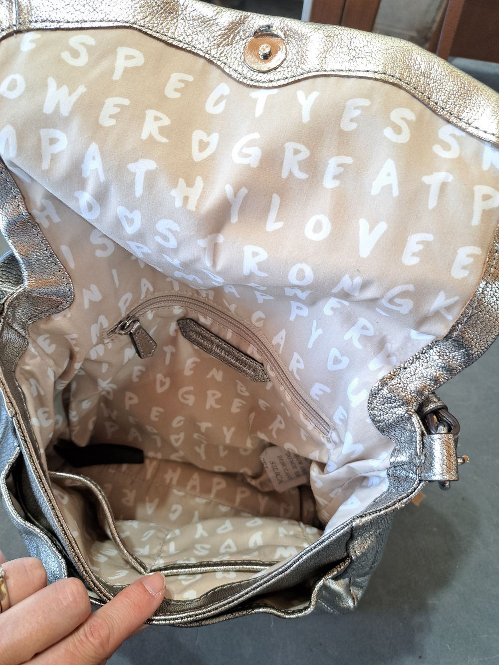 Aimee Kestenberg Metallic Pewter Crossbody Bag - Picture 3 of 3